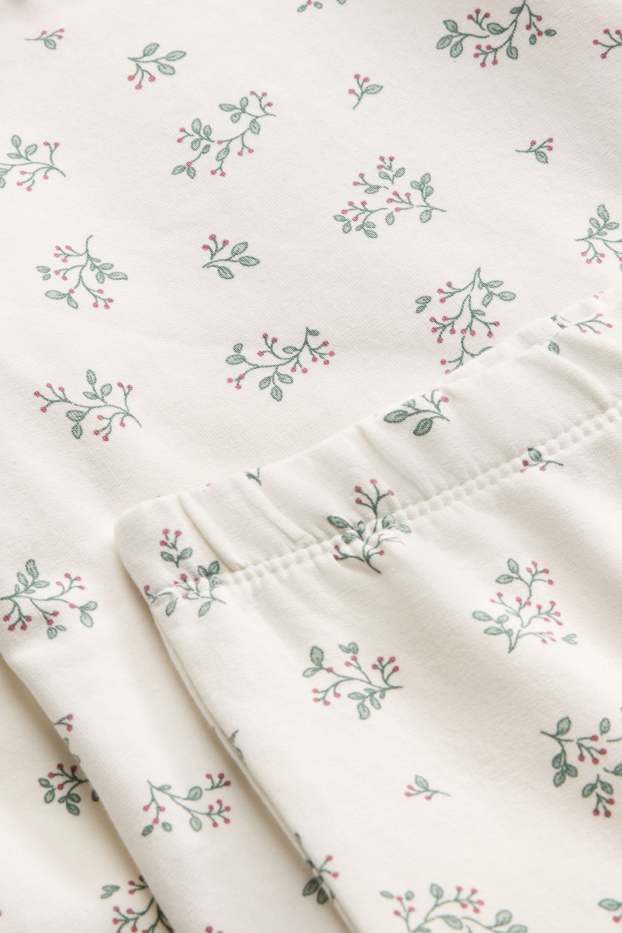 Neonate - Vischio - pigiama neonati - 2 pezzi - verde / bianco crema