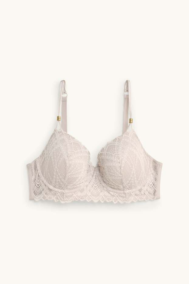 Femmes - Soutien-gorge avec armatures - DEMI - ampliforme - taupe