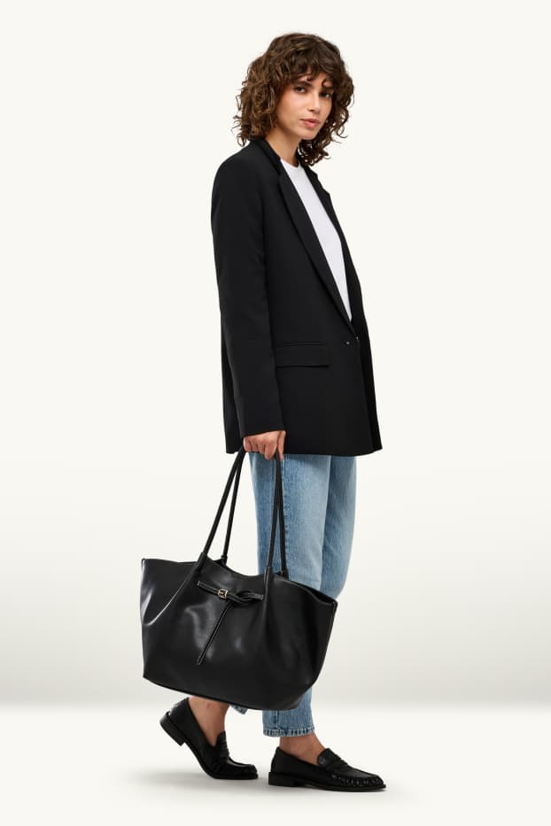 Donna - Shopper grande - similpelle - nero