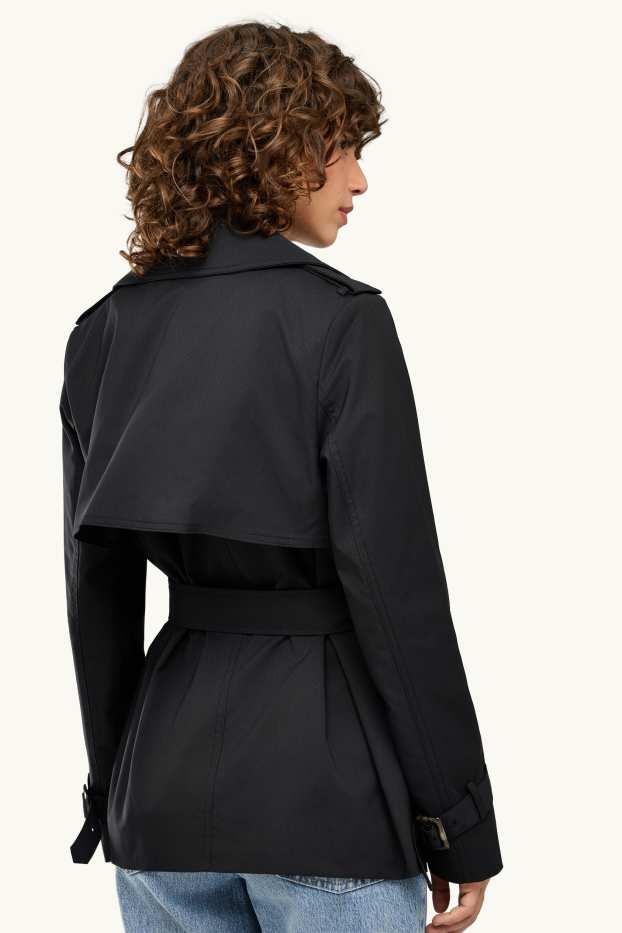 Femmes - Trenchcoat - finition déperlante - noir
