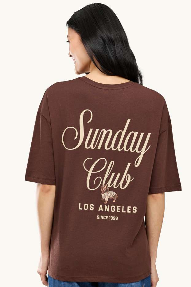 Femmes - T-shirt - Oversize - marron
