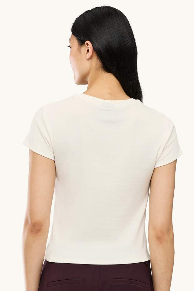 Dona - Samarreta de mànigues curtes - slim fit - Bambi - blanc trencat