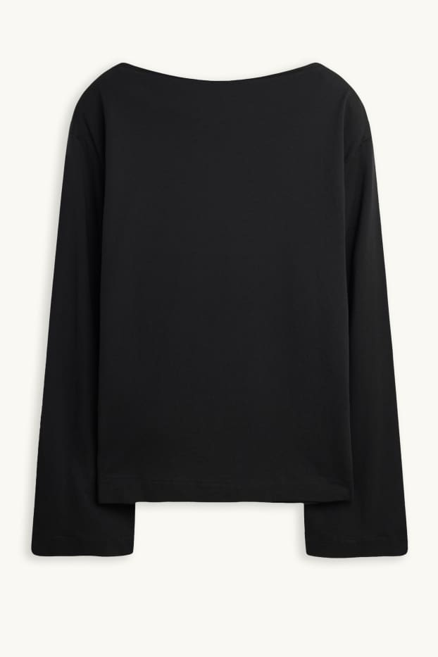 Dames - Longsleeve - relaxed fit - zwart