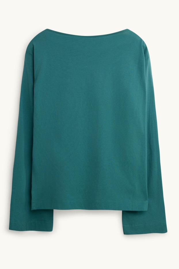 Dames - Longsleeve - relaxed fit - petrol