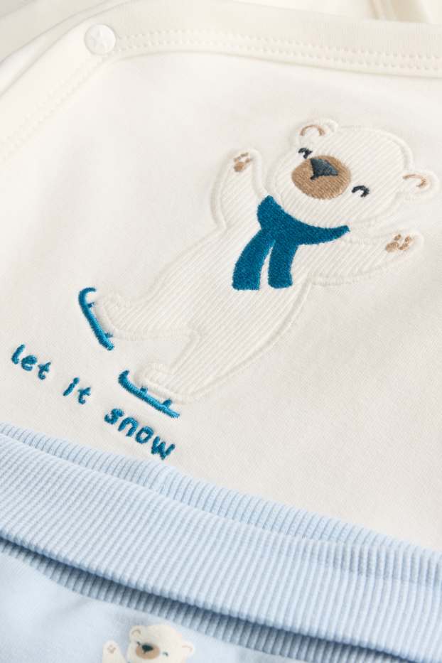 Bebeluși - băieți - Urs polar - pijama bebeluși - 2 piese - albastru / alb