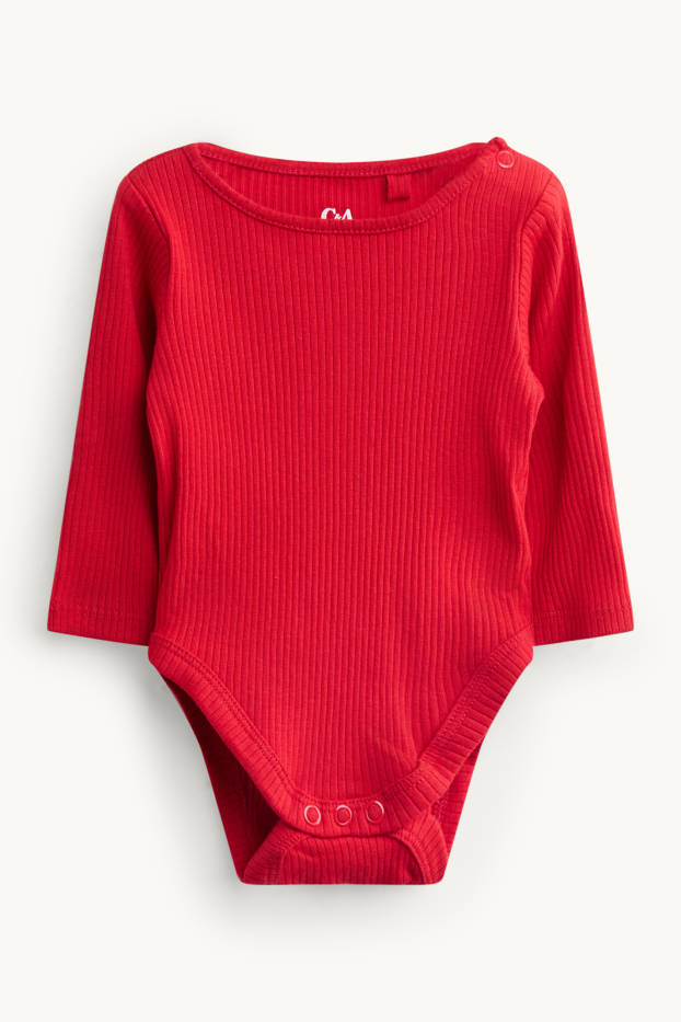 Bébés garçons - Renne - ensemble nouveau-né de Noël - 2 pièces - blanc / rouge