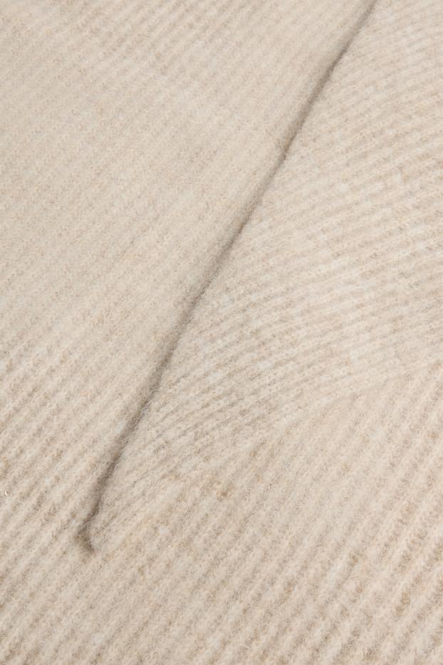 Donna - Sciarpa in maglia - a coste - beige chiaro