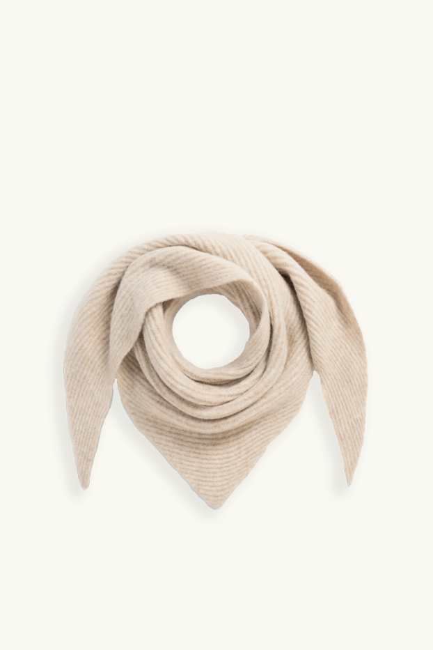 Donna - Sciarpa in maglia - a coste - beige chiaro