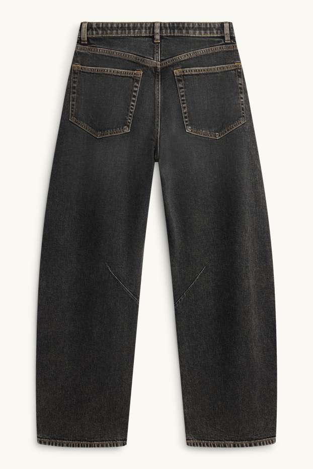 Damen - Barrel Jeans - Mid Waist - dunkeljeansgrau