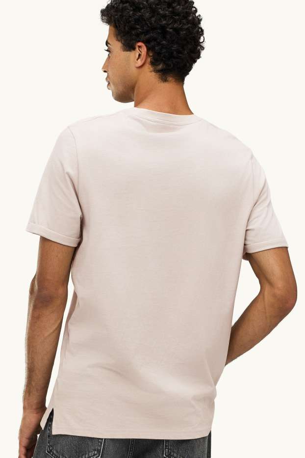 Men - T-shirt - regular fit - light beige