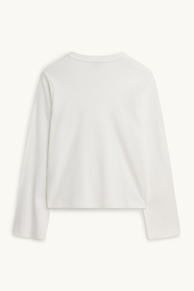 Femei - Tricou cu mânecă lungă - regular fit - alb