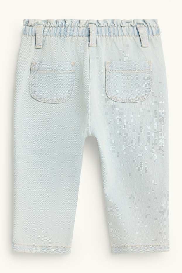 Bébés filles - Petits nœuds - jean bébé - jean bleu clair