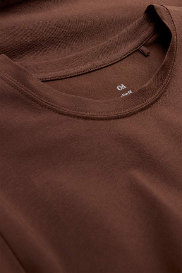 Dames - Longsleeve - slim fit - bruin