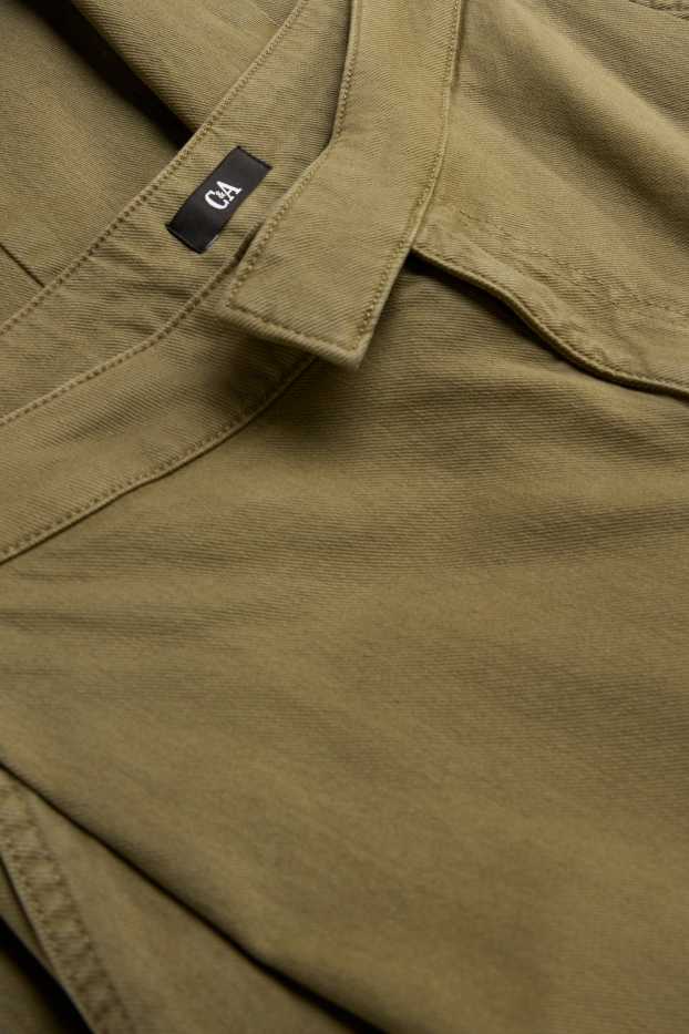 Damen - Stoffhose - High Waist - Barrel Leg - grün