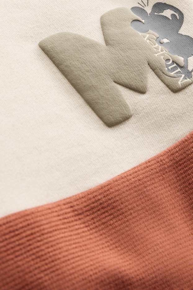 Baby: jongens - Mickey Mouse - babyoutfit - 2-delig - oranje / beige