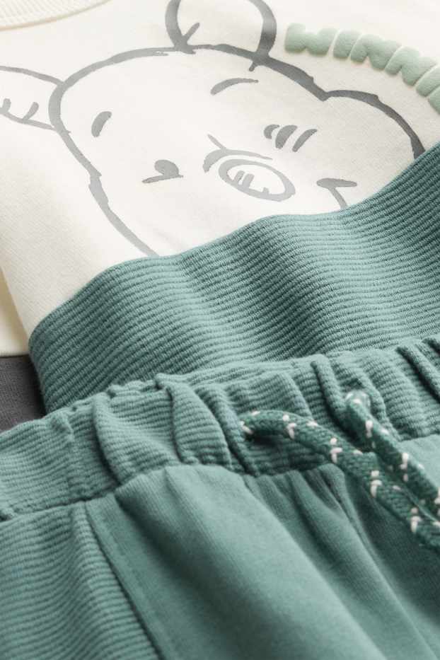 Bébés garçons - Winnie l’ourson - tenue pour bébé - finition côtelée - 2 pièces - blanc / vert