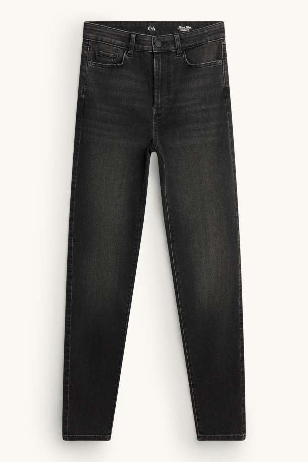 Damen - Skinny Jeans - High Waist - dunkeljeansgrau