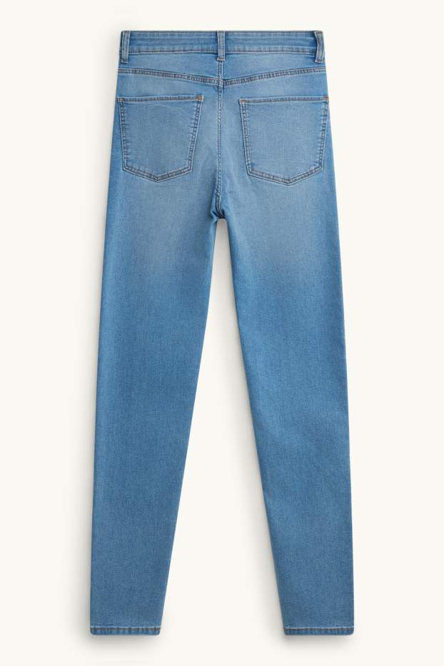 Dames - Skinny jeans - high waist - jeansblauw