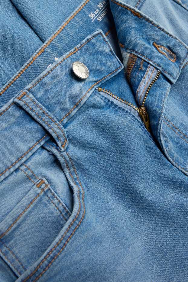 Dames - Skinny jeans - high waist - jeansblauw