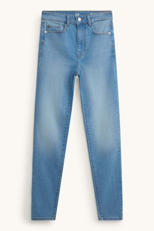 Dames - Skinny jeans - high waist - jeansblauw