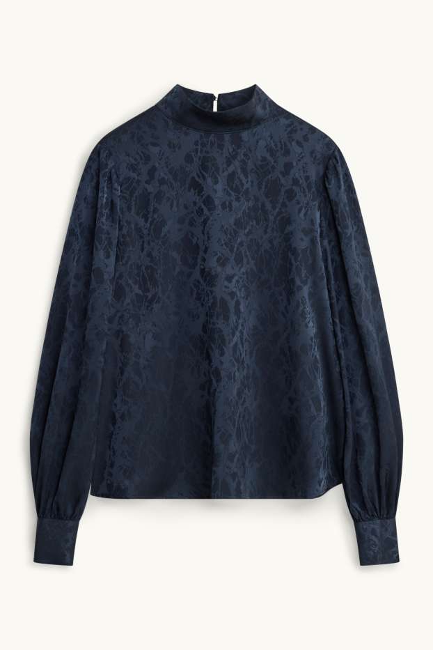 Dames - Blouse - met patroon - donkerblauw