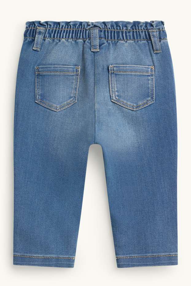 Bebeluși - fete - Floricele și ghindă - jeans bebeluși - denim-albastru