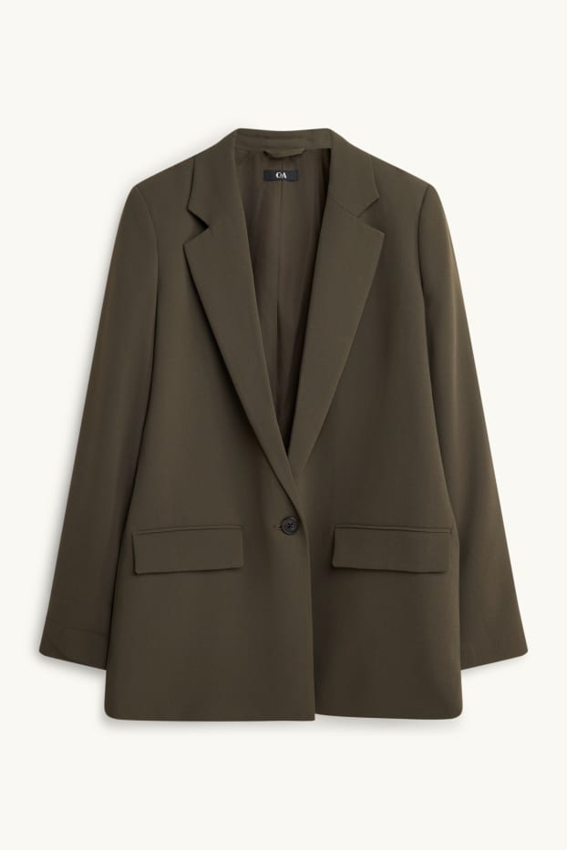 Femei - Blazer lung - regular fit - verde închis