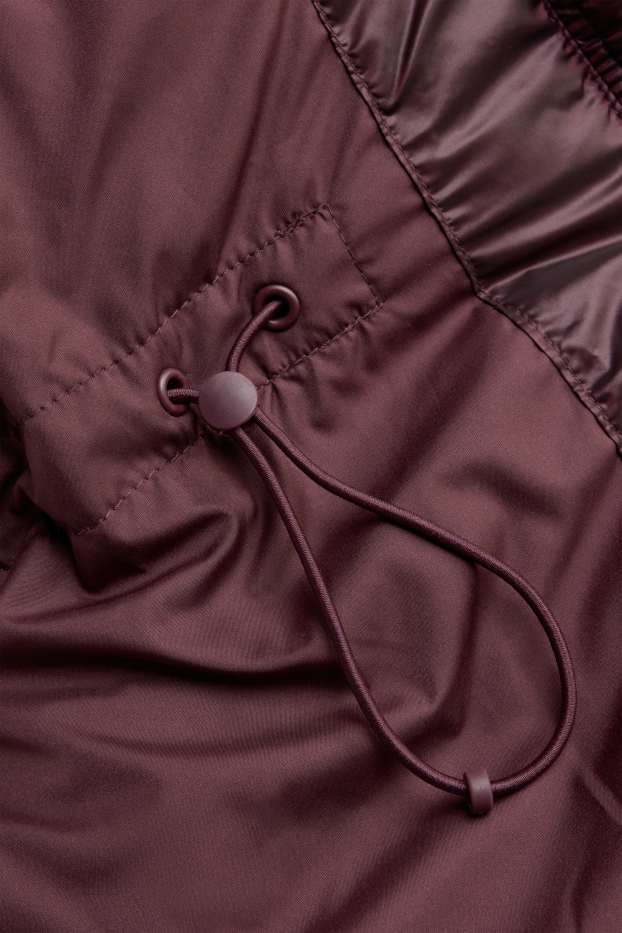 Damen - Steppjacke mit Kapuze - gefüttert - bordeaux