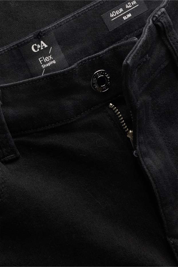 Dames - Slim jeans - mid waist - shaping jeans - zwart