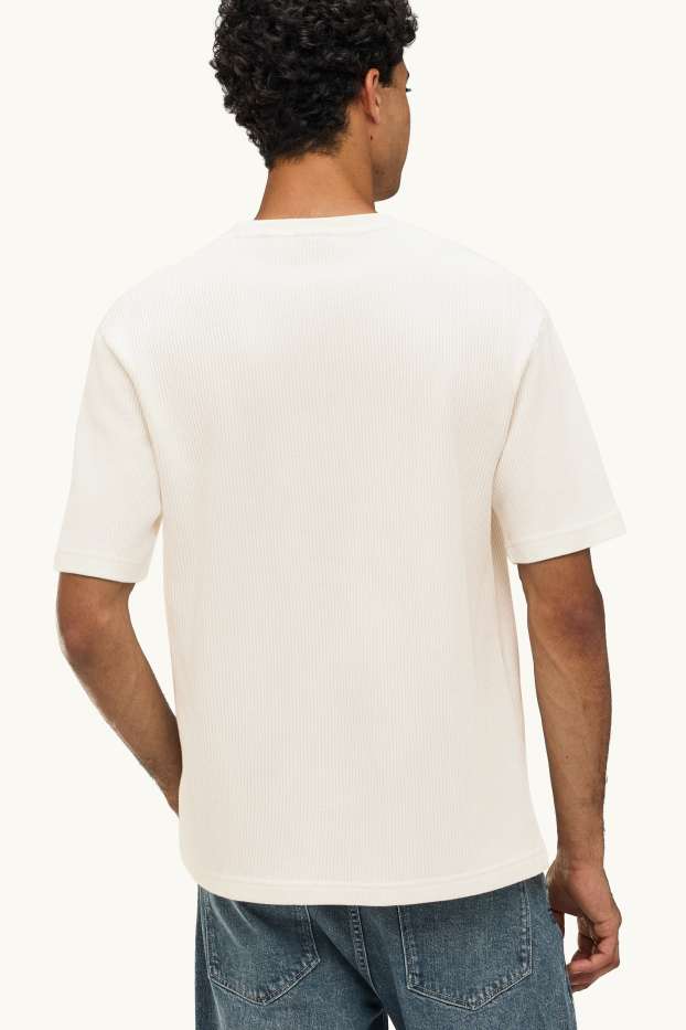 Home - Samarreta de mànigues curtes - relaxed fit - de canalé - blanc