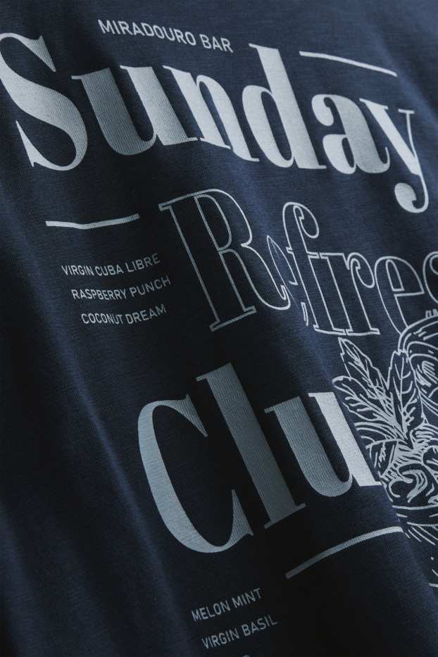 Heren - T-shirt - relaxed fit - donkerblauw
