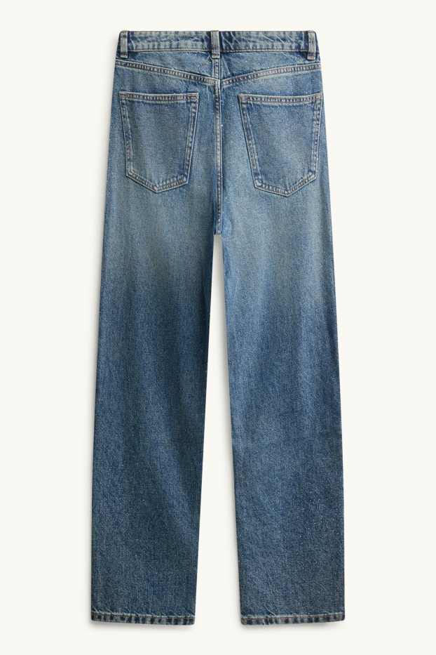 Women - Mom jeans - high waist - blue denim