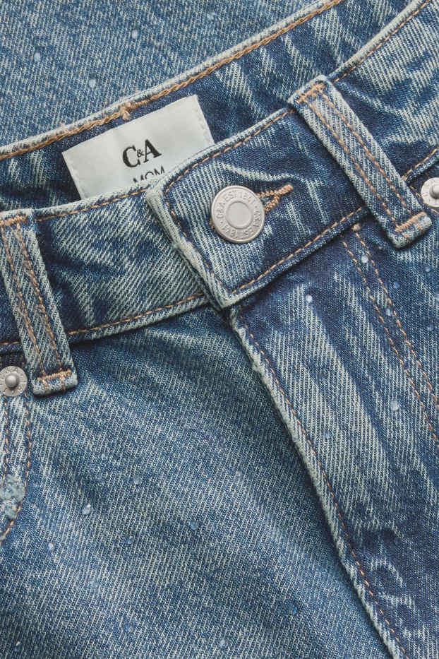 Women - Mom jeans - high waist - blue denim
