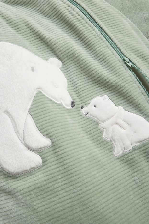 Bebeluși - băieți - Urs polar - sac de dormit bebeluși - 6-18 luni - 3,0 TOG - verde deschis