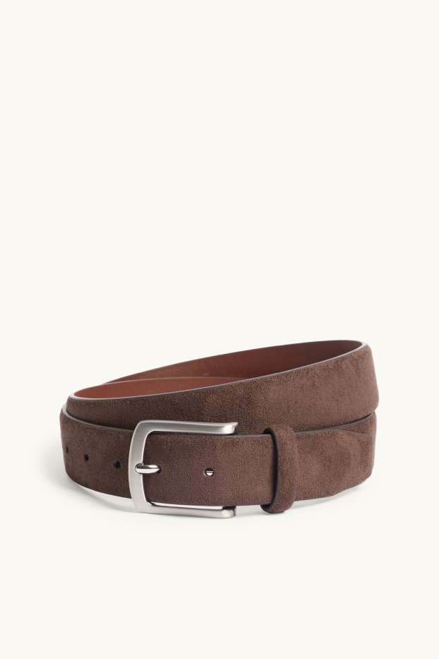 Men - Belt - faux leather - brown
