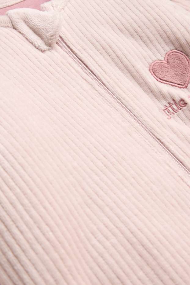 Bébés filles - Petit cœur - gigoteuse - 6 à 18 mois - 3,5 TOG - finition côtelée - rose tendre