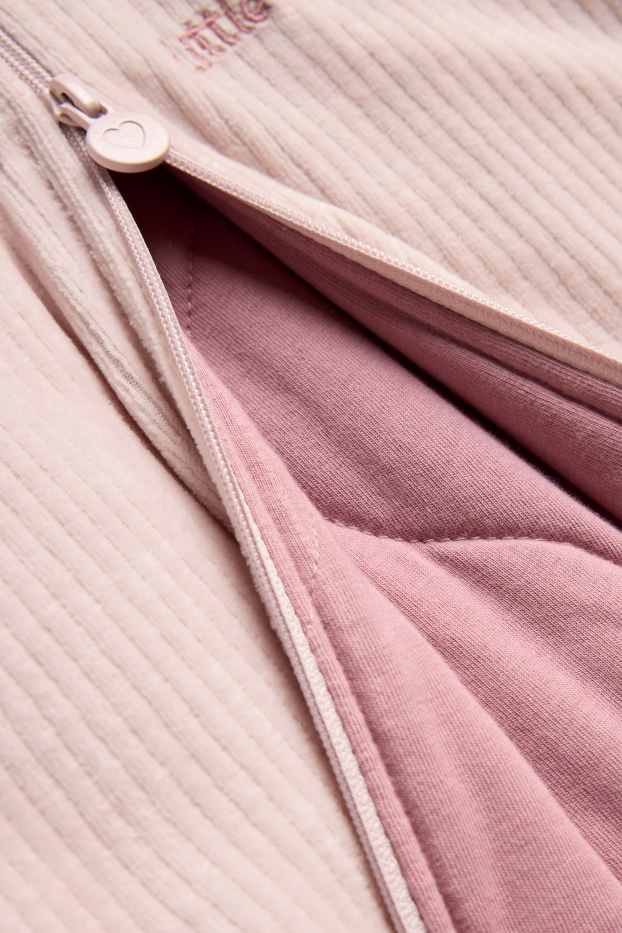 Bébés filles - Petit cœur - gigoteuse - 6 à 18 mois - 3,5 TOG - finition côtelée - rose tendre