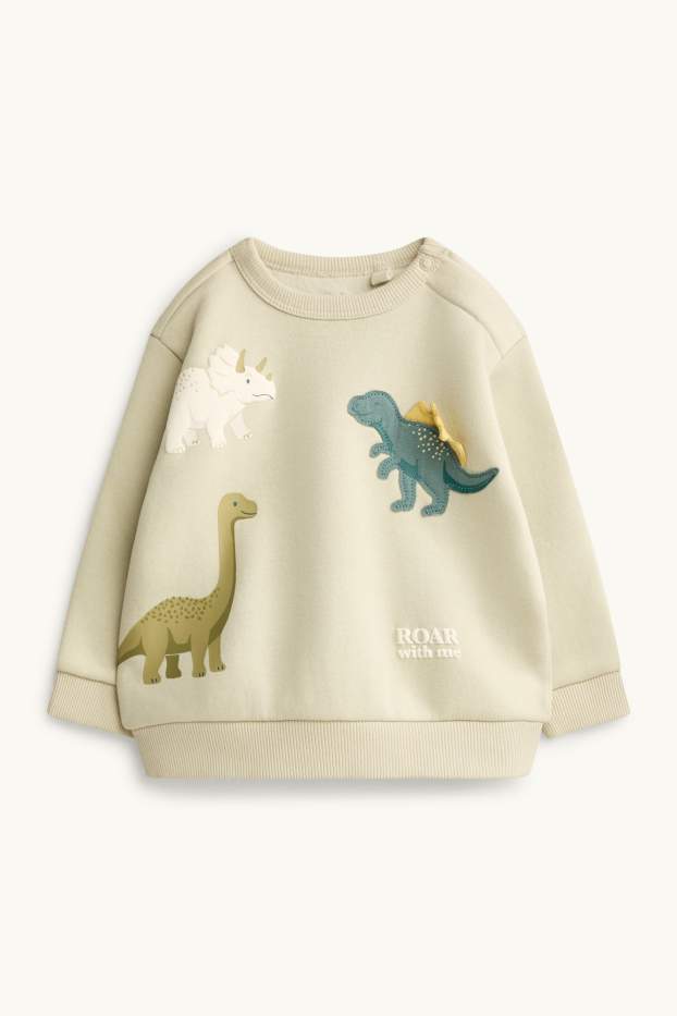 Neonati - Confezione da 3 - dinosauro - felpa per neonati - verde / bianco crema