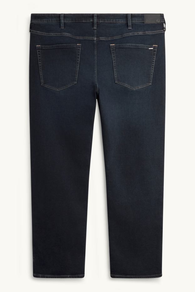 Pánské - Straight jeans - termo džíny - LYCRA ® - tmavomodrá