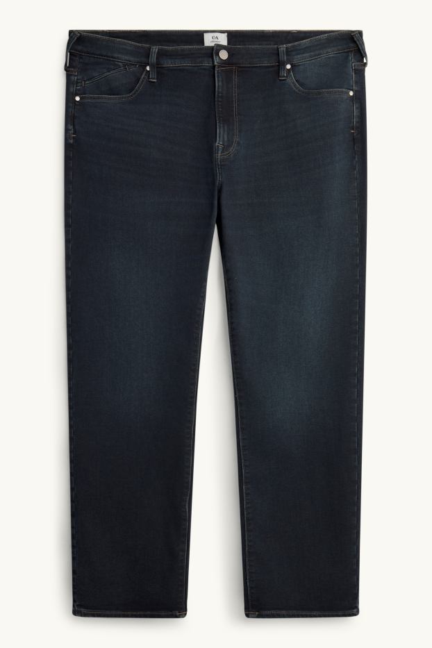 Pánské - Straight jeans - termo džíny - LYCRA ® - tmavomodrá