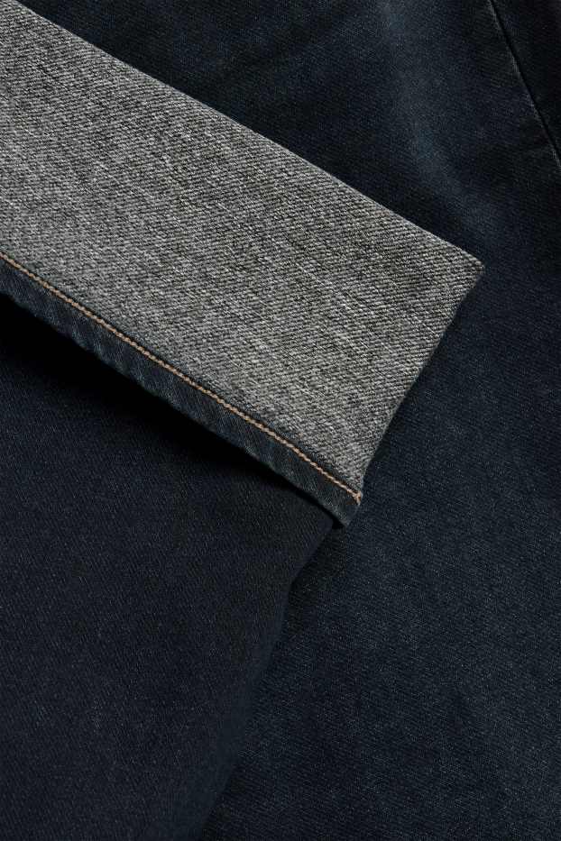 Pánské - Straight jeans - termo džíny - LYCRA ® - tmavomodrá