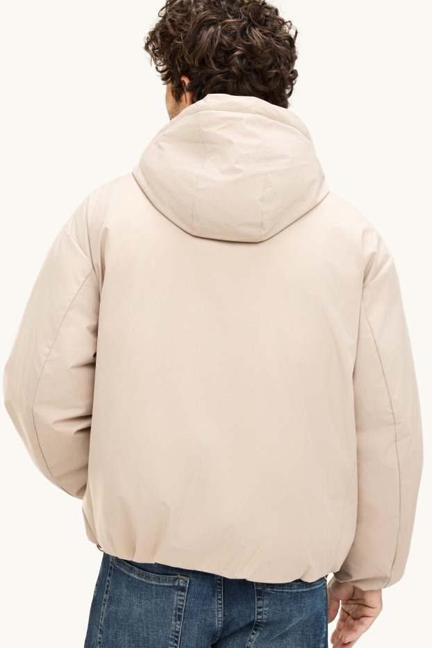 Men - Jacket with hood - lined - beige