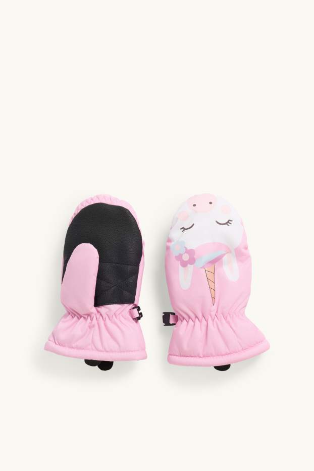 Kinderen: meisjes - Eenhoorn - wanten - wit / roze
