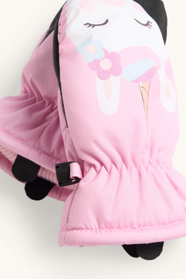 Kinderen: meisjes - Eenhoorn - wanten - wit / roze