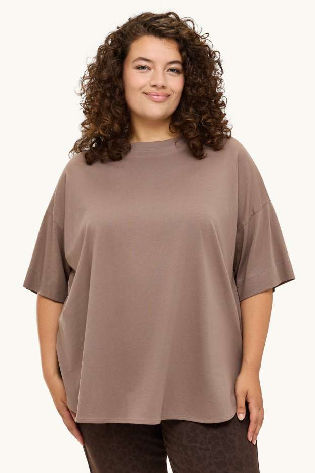 Dámské - Tričko - relaxed fit - taupe