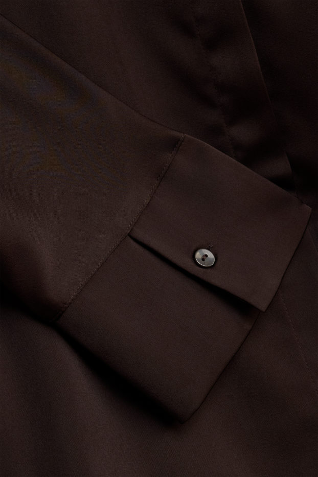 Femmes - Chemisier en satin - marron foncé