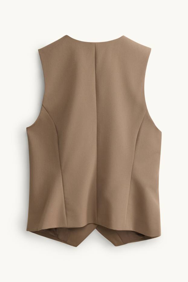 Femmes - Gilet sans manches de bureau - regular fit - marron clair