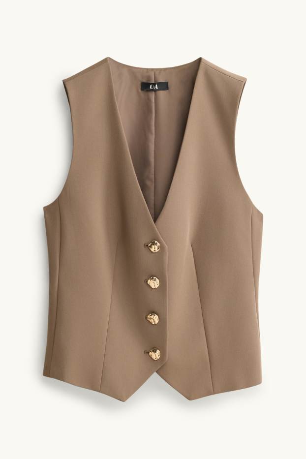 Femmes - Gilet sans manches de bureau - regular fit - marron clair