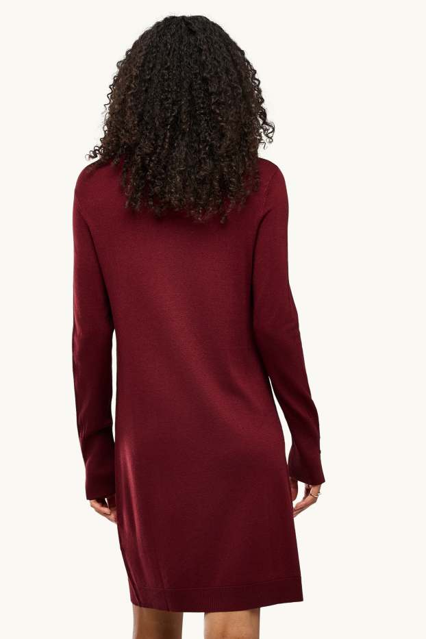 Dona - Vestit de punt - straight fit - bordeus