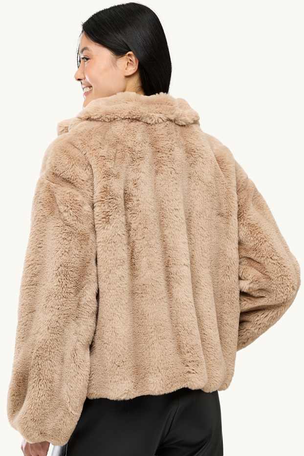 Donna - Giacca in pelliccia sintetica - beige